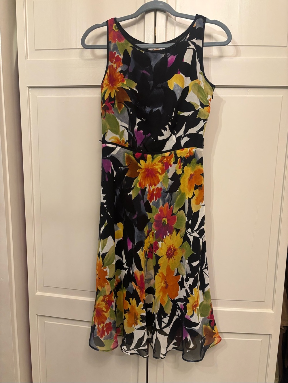 Silk Watercolor Floral Print Talbots Dress